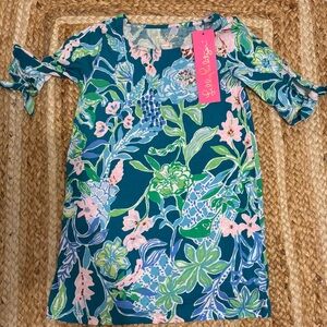 Lilly Pulitzer Teal and Pink Floral Dress